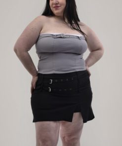 2265 - Short/Pollera Fresa - Bengalina Elastizada c/Short de Microfibra