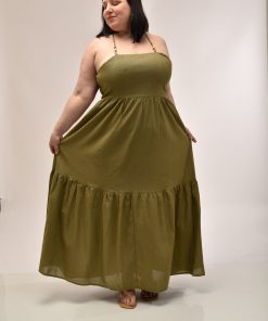 73500 - Vestido De Pelotitas En La Tira - Lino