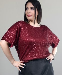 73017 - Remera Fiesta - Blusa de Lentejuelas con Forro