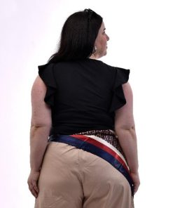 Alternative view of 73023 - Remera Cuello V c/Volados - Viscosa Elastizada