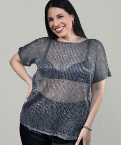 74501 - Remera Tejido Lentejuelas - Manga Corta