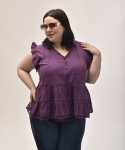 73029 - Blusa con Alforzas y Volados - Bambula