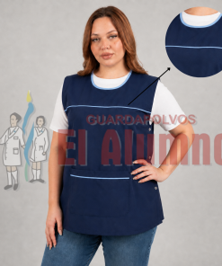 Alternative view of 6911 - Poncho Adulto Azul Con Vivo Beige