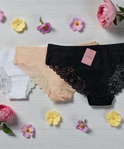 72003 - Bombacha Lisa con Encaje X 12U.