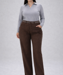 70015 - Pantalón con Tachas - Gabardina