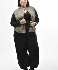 76502 - Chaleco de Cuero C/ Forro Polar