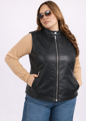 76502 - Chaleco de Cuero C/ Forro Polar