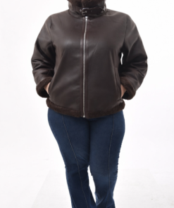 Alternative view of 77504 - Campera de Cuero Aviador - Interior Corderito