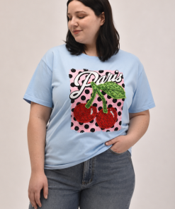 73066 - Remera Paris Cereza - Jersey Bordado y Estampado