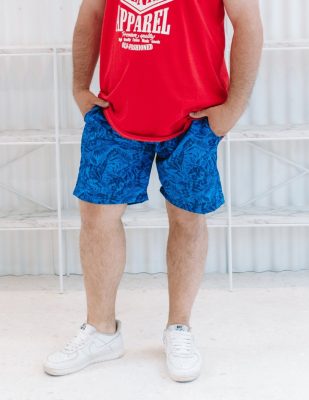 282 - Malla con susp. estampada - Short de baño Microfibra