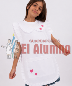 6804 - Poncho de Niña Bordado Flor y Corazón - ARCIEL